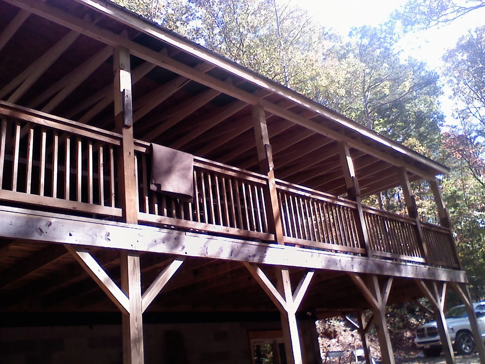 Timber framing under a new elevated porch and deck — Roof Leak Repair in Graysville by Roofing Brothers